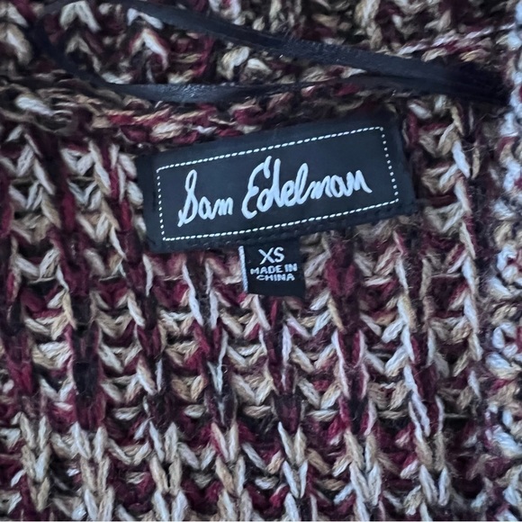 Sam Edelman SD Helen Collared‎ Long Cardigan Duster Maroon Multi Size XS Classic - Picture 10 of 13